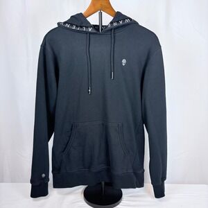 Alienware Mens Black Heavyweight 100% Cotton Hoodie Medium Gaming Dell Logo